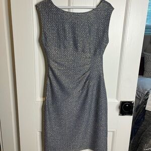 V neck silver/gold shimmer cocktail dress